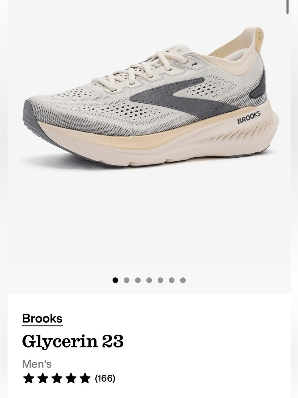Brooks Glycerin 23 Men's Running Shoe - coconut/gray 10.5